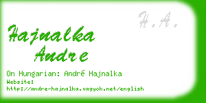 hajnalka andre business card